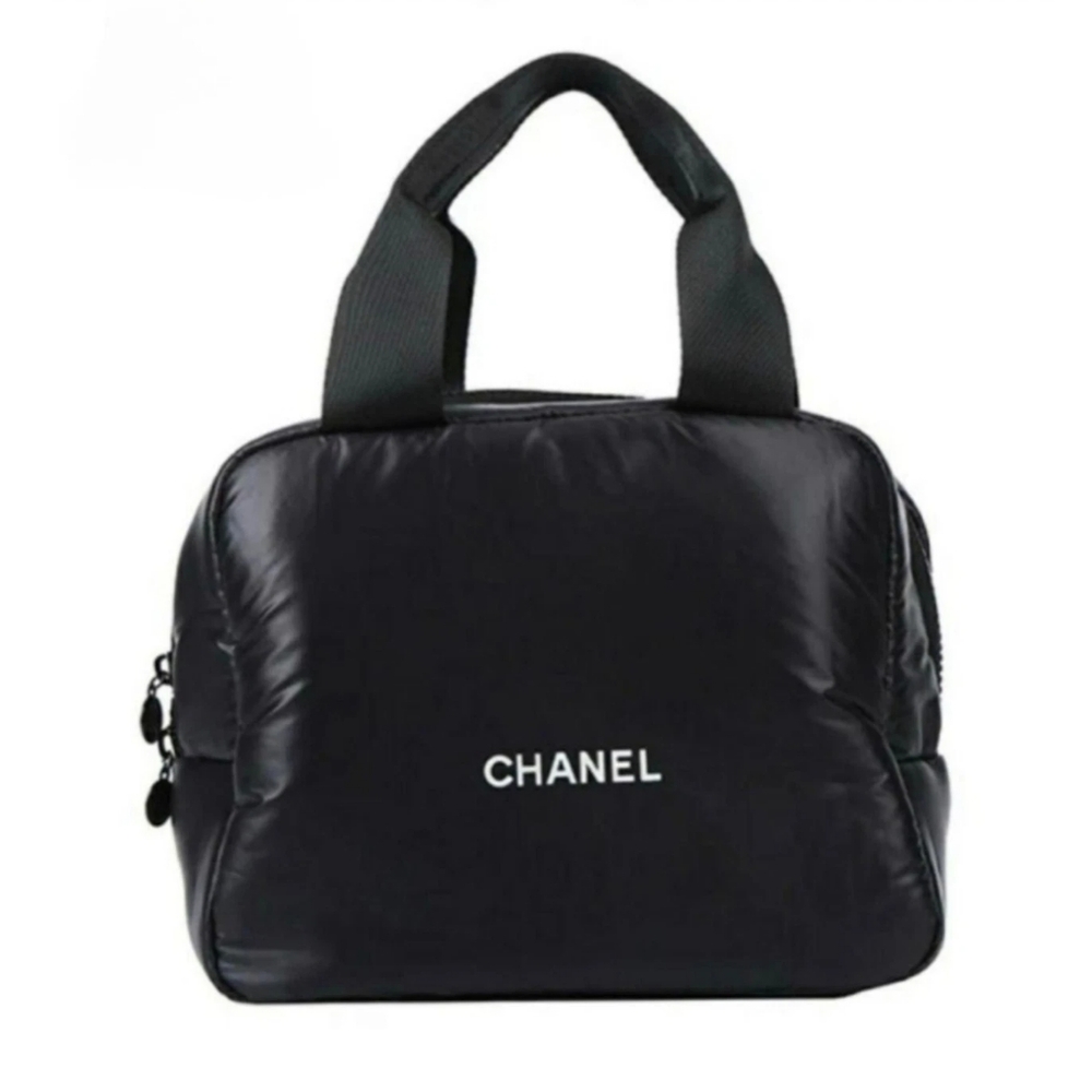CHANEL Black Boston Nylon Bag Handbag Case New